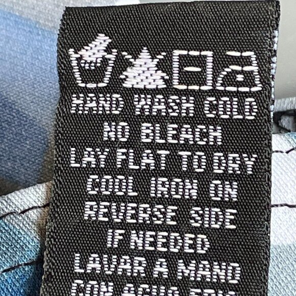 Kathy Roberts Wrap Midi Dress Blue Grey Black Abstract Geometric Cap Sleeve 10 - Picture 7 of 7